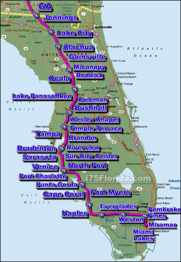 i75florida.comInterstate 75 Florida Map i75florida.comInterstate 75 Florida Map